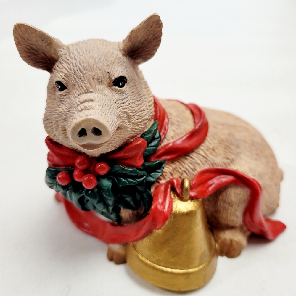 Vintage 90s Silver Deer Christmas Pig By Tom Rubel